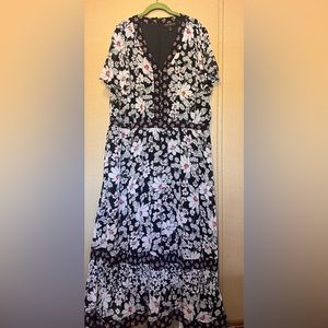 Dress Lane Bryant Floral Blue and White Size 26